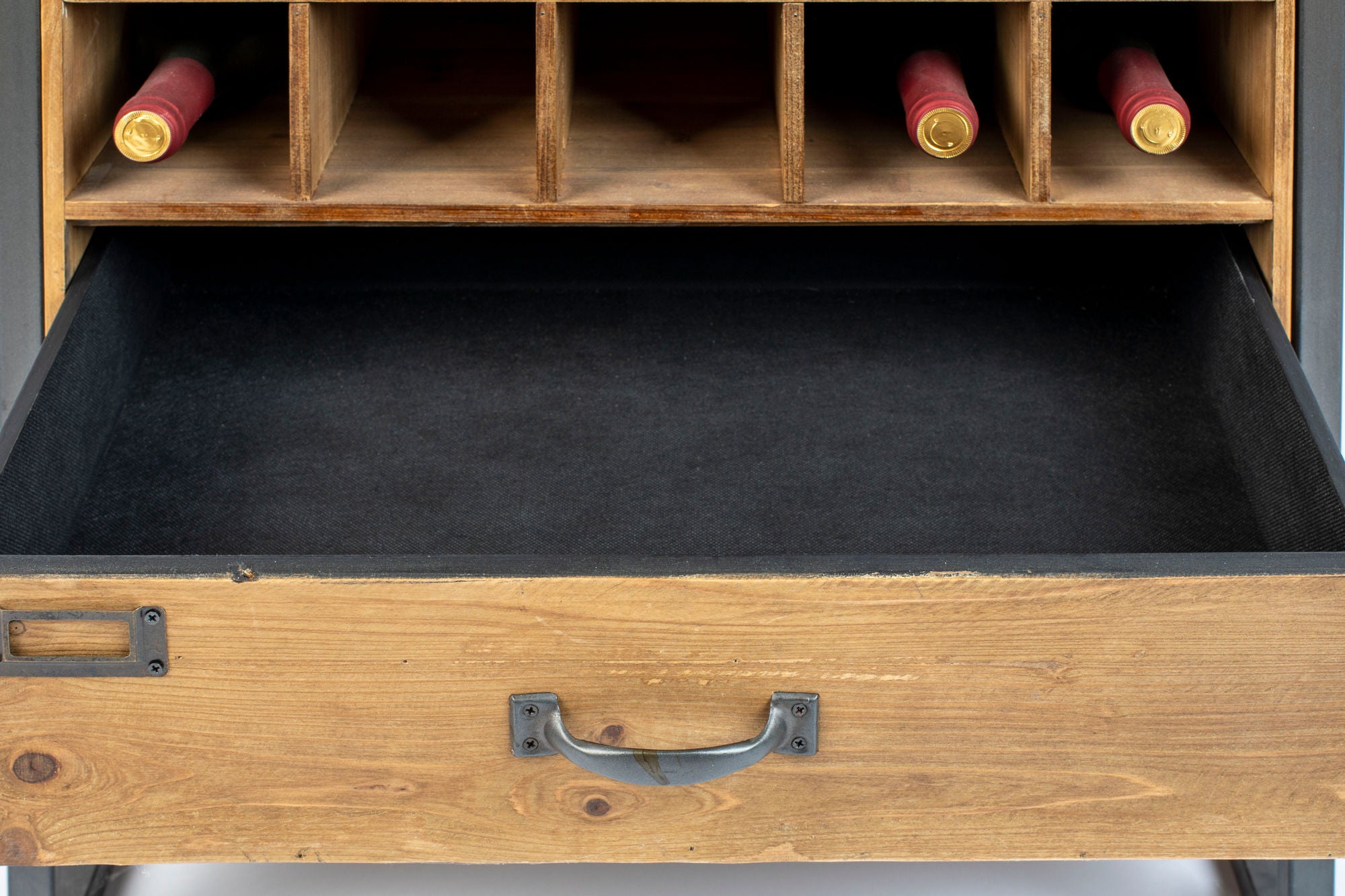 Edgar Natural Fir Wood Drinks Open Drinks Cabinet